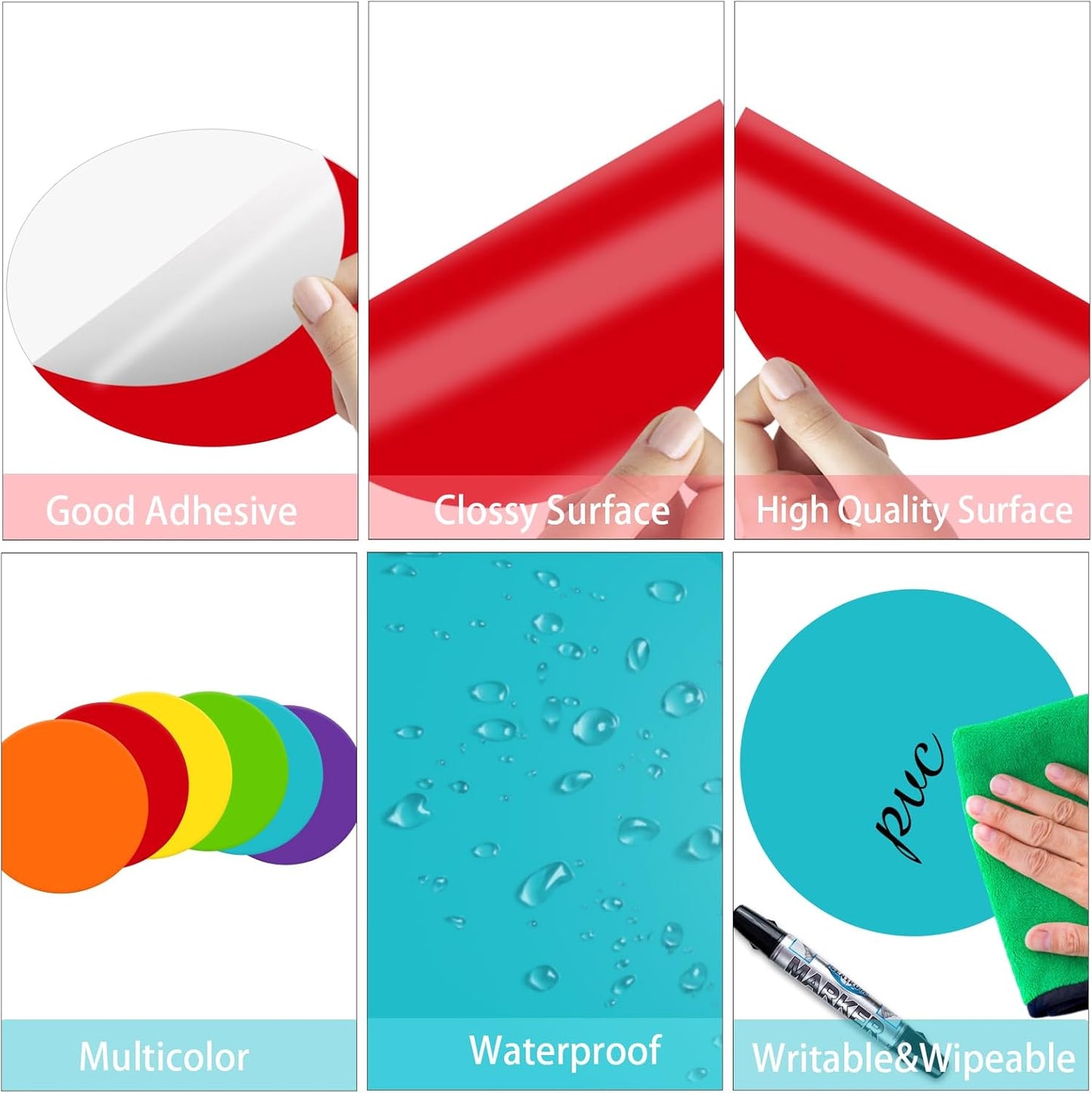 STARLIBOO 6" Round Large Colored Stickers Labels, Dots Circles Stickers for Moving, School, Home, Office, Business- 6 Colors