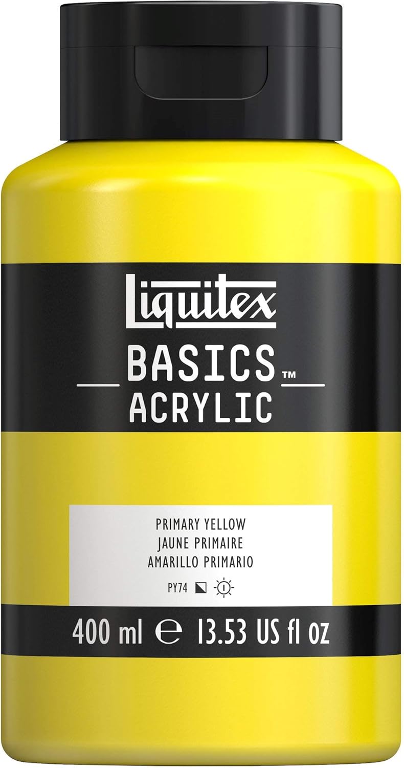 Liquitex BASICS Acrylic Paint, 400ml (13.5-oz) Bottle, Primary Yellow