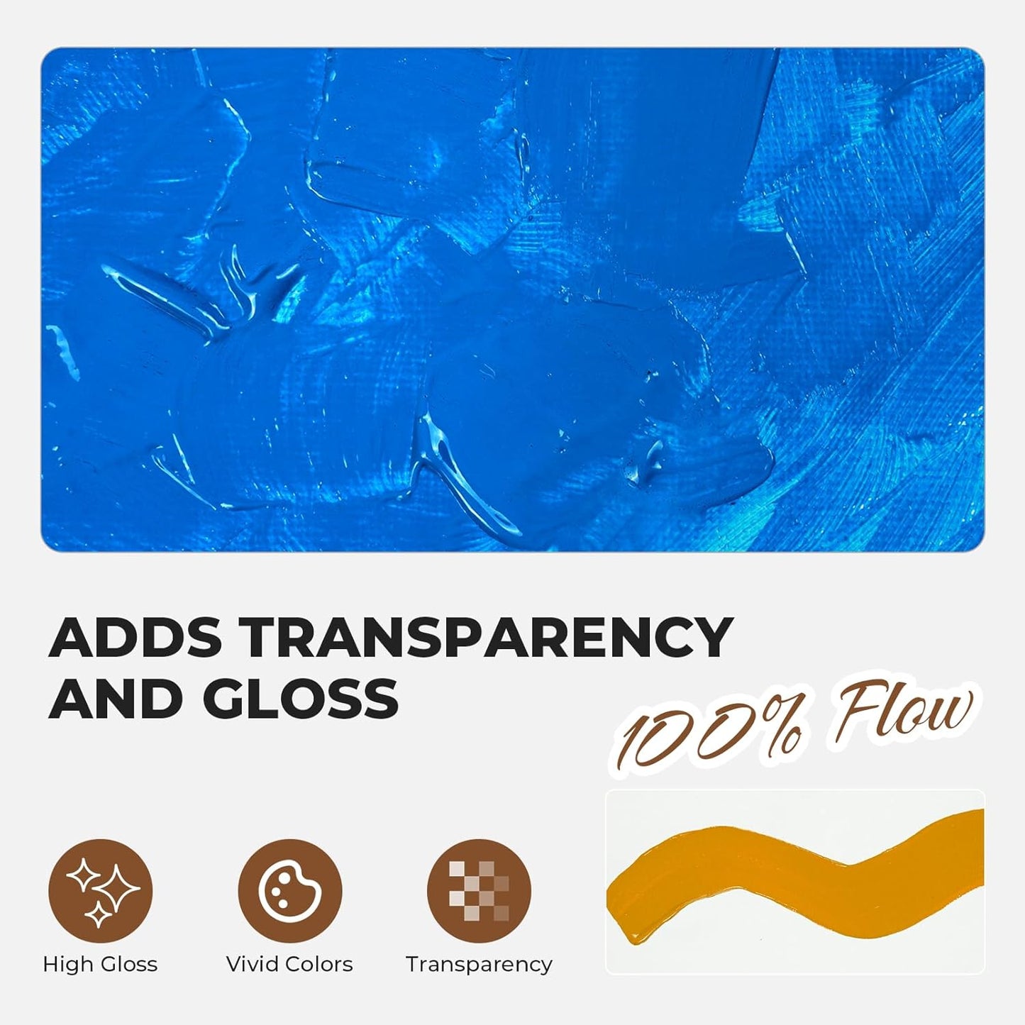 Nicpro Linseed Oil for Painting, 4oz Refined Linseed Oil Medium for Thinning Oils, Artists, Painting Thinner, Professionals to Enhance Flow, Translucency & Gloss