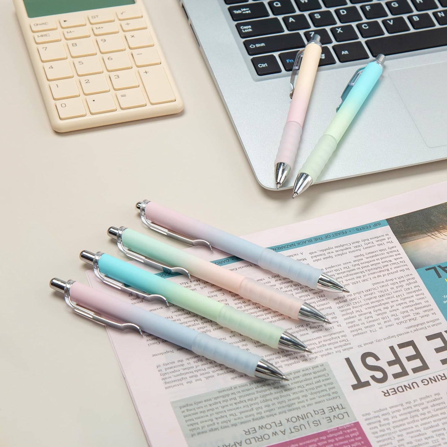 Gel Pens Fine Point 0.7mm Black Ink Gel Pen Retractable Cute Pens for Smooth Writing School Office Supplies, Pack of 12