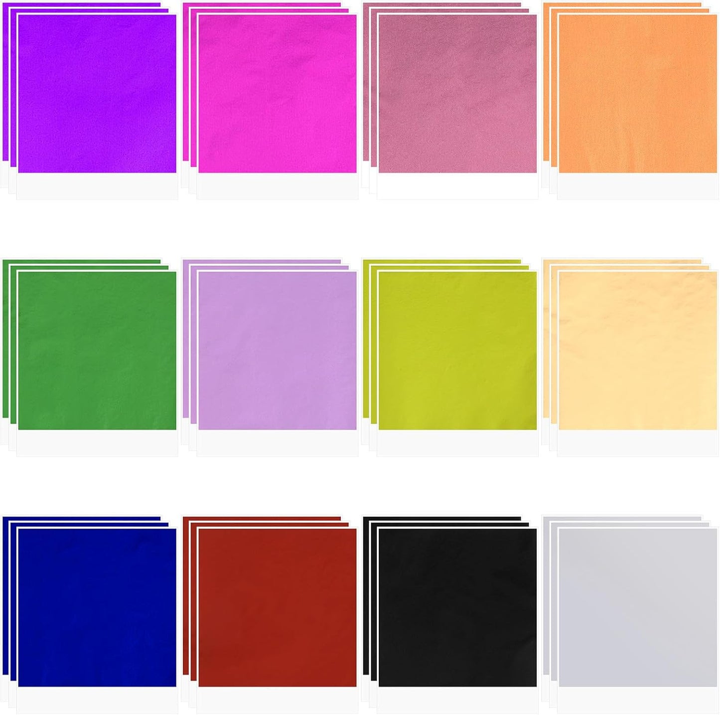 Ymapinc 120pcs Gold Leaf Sheets for Art,Foil Sheets for Crafts 12colors (3.7 * 3.34inch) Used for Furniture,Crafting, Nails,Handcrafts, Gilding, Painting and Artistic Projects