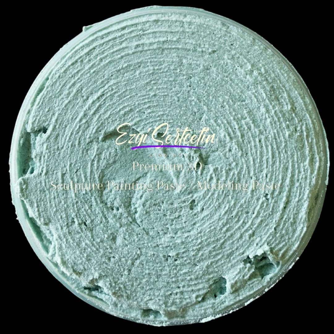 3D Sculpture Painting Paste|Texture Paste|Decorative Plaster|Ready to Use|Unique Colors|Ideal for Artwork|Stencil|Flowers|Texture|Art Relief|New Formula| 6 oz (Metallic Aqua)