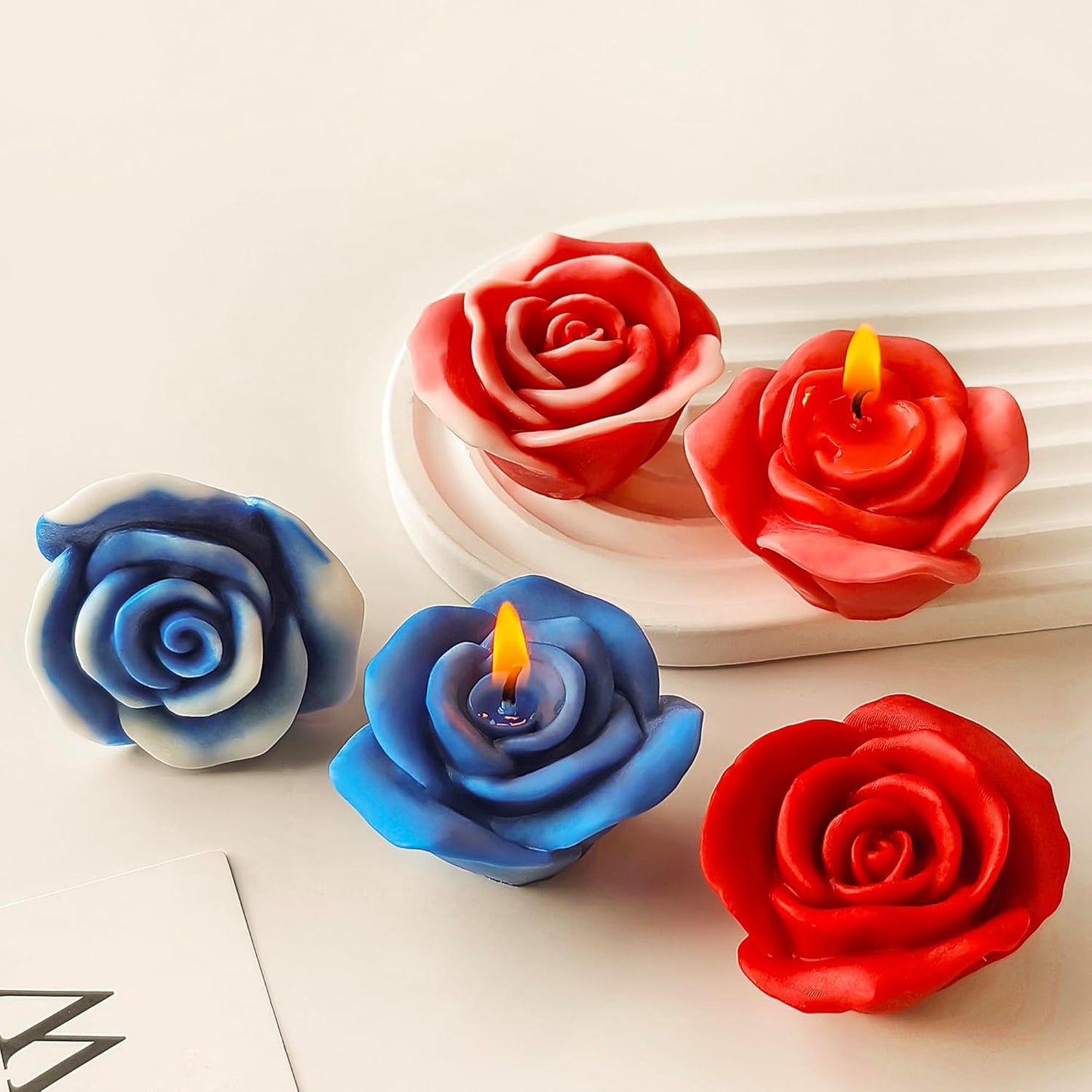 2 Pack 3D Flower Mold for Resin Casting - Rose, Peony, and Animal Shapes - Silicone Molds for Candle Making and Home Decor