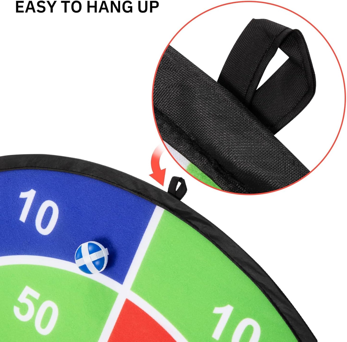 TEMI 29" Large Dart Board for Kids, Boys Toys Dartboards with 20 Balls, Indoor and Outdoor Sport Fun Party Play Game Toys, Birthday Gifts for Boys Girls 3 4 5 6 7 8 9 10 11 12 Years Old