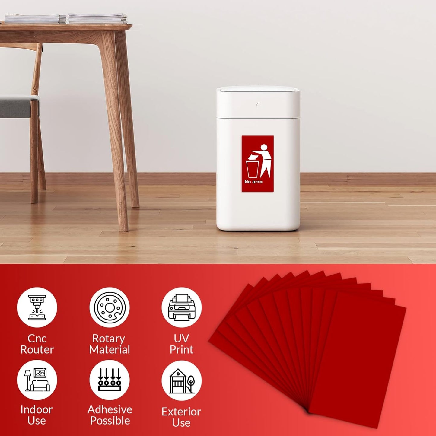 Laser Engraving Blank Red ABS Double Color Plastic Sheet, 11.8x6.49x0.05 inch Materials Double Color Plastic Sheet for Interior Signs, Badges (Red)