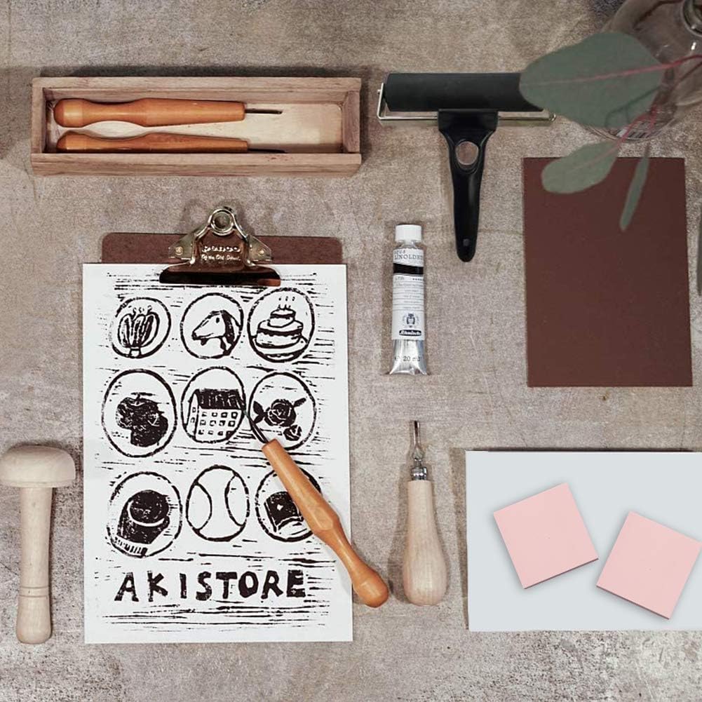 8 Pcs 2"x2" Pink Rubber Carving Blocks for Stamp Soft Rubber Crafts, Soft and Easy to Carve (Square)