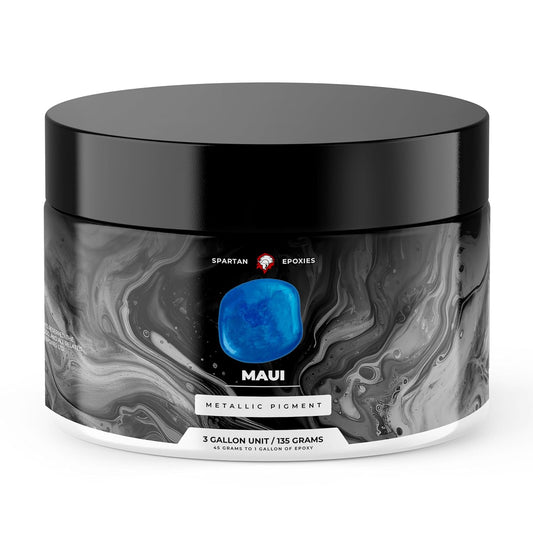 Spartan Epoxies Metallic Pigment Powder for Epoxy - 30 Unique Colors, 4oz for 1 Gallon and 12oz for 3 Gallons of Clear Epoxy, Made in the USA (Maui, 12oz (135 Grams))