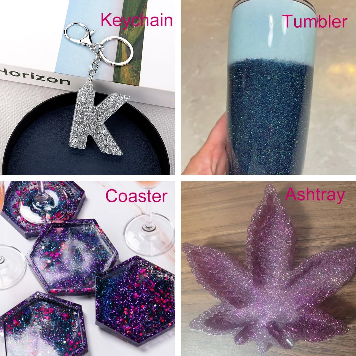 High Capacity 260g Shaker Bottle Package Metalic Fine Glitter,ANGXILIN for Tumbler Jewelry Making,Epoxy Resin DIY Craft,Face Body Nail Art Fine Glitter (Forest Green)