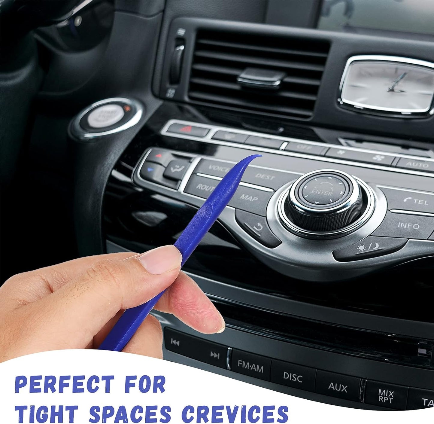 Minatee 18 Pieces Non-scratch Plastic Scraper Tool Multi-purpose Carbon Fiber Pen-shaped Plastic Scraper for Cleaning Small and Narrow Space(Blue)