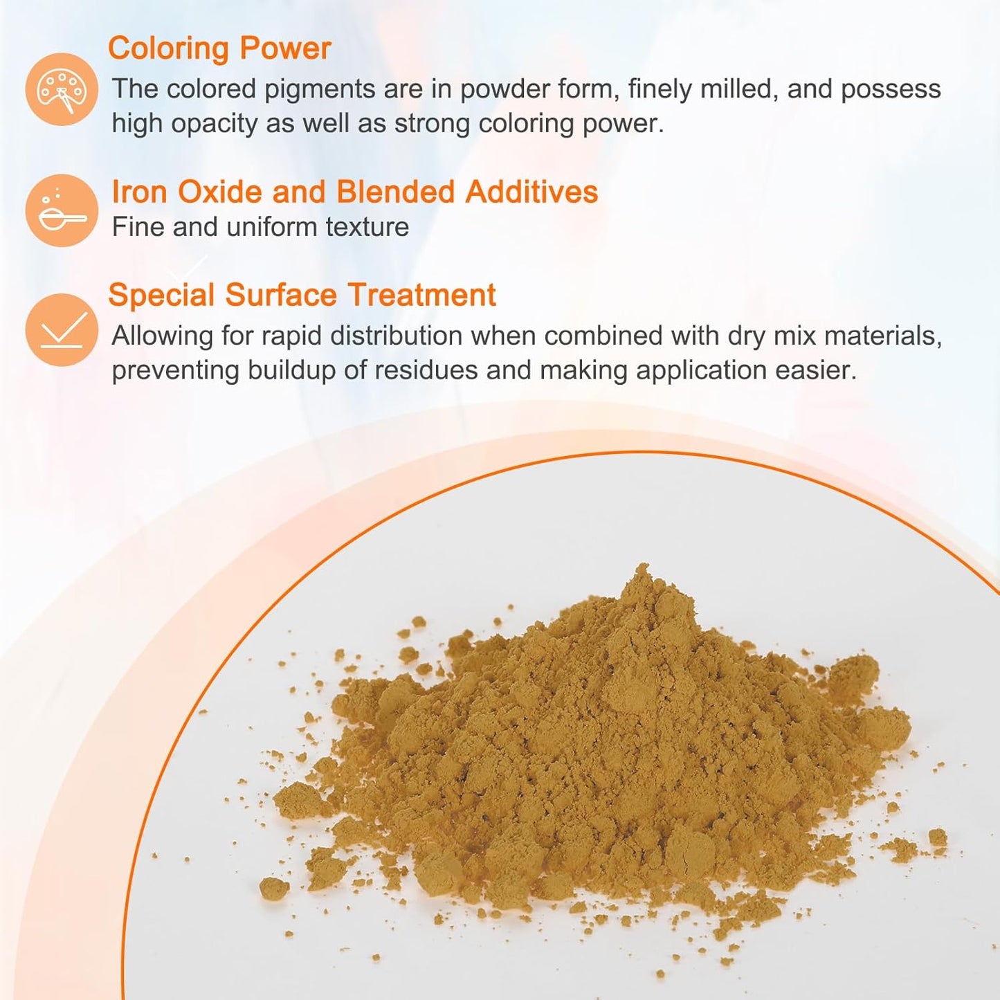 HARFINGTON Iron Oxide Powder Concrete Pigment 400 Mesh 3.5oz (100g) Iron Oxide Grout Pigment for Pastel Tile Paint Concrete Cement, Ochre Yellow