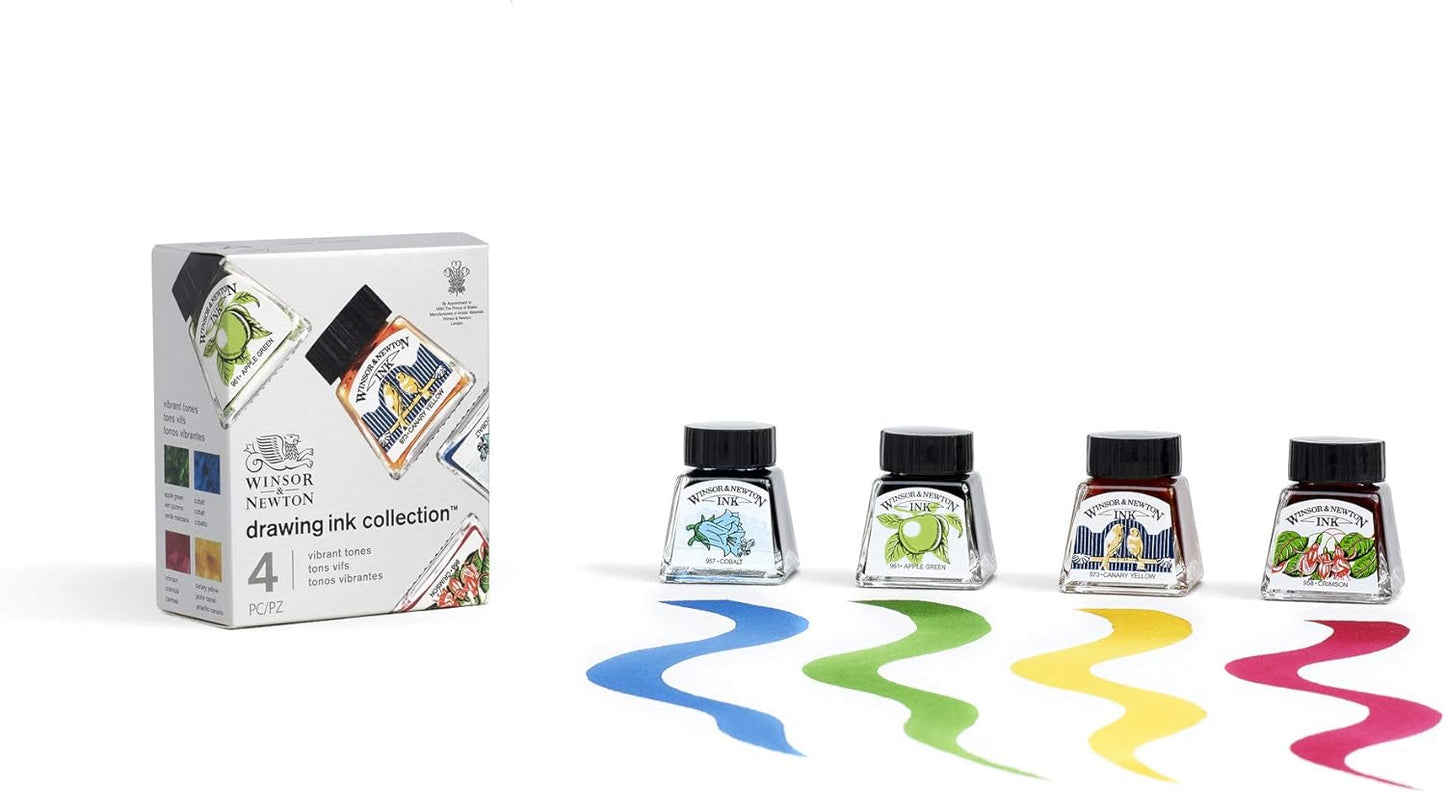 Winsor & Newton Viridian Drawing Ink, 14ml Bottle, Acrylic, Multicolor