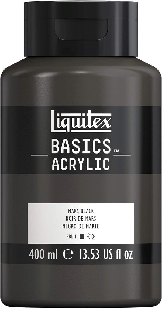 Liquitex BASICS Acrylic Paint, 400ml (13.5-oz) Bottle, Mars Black