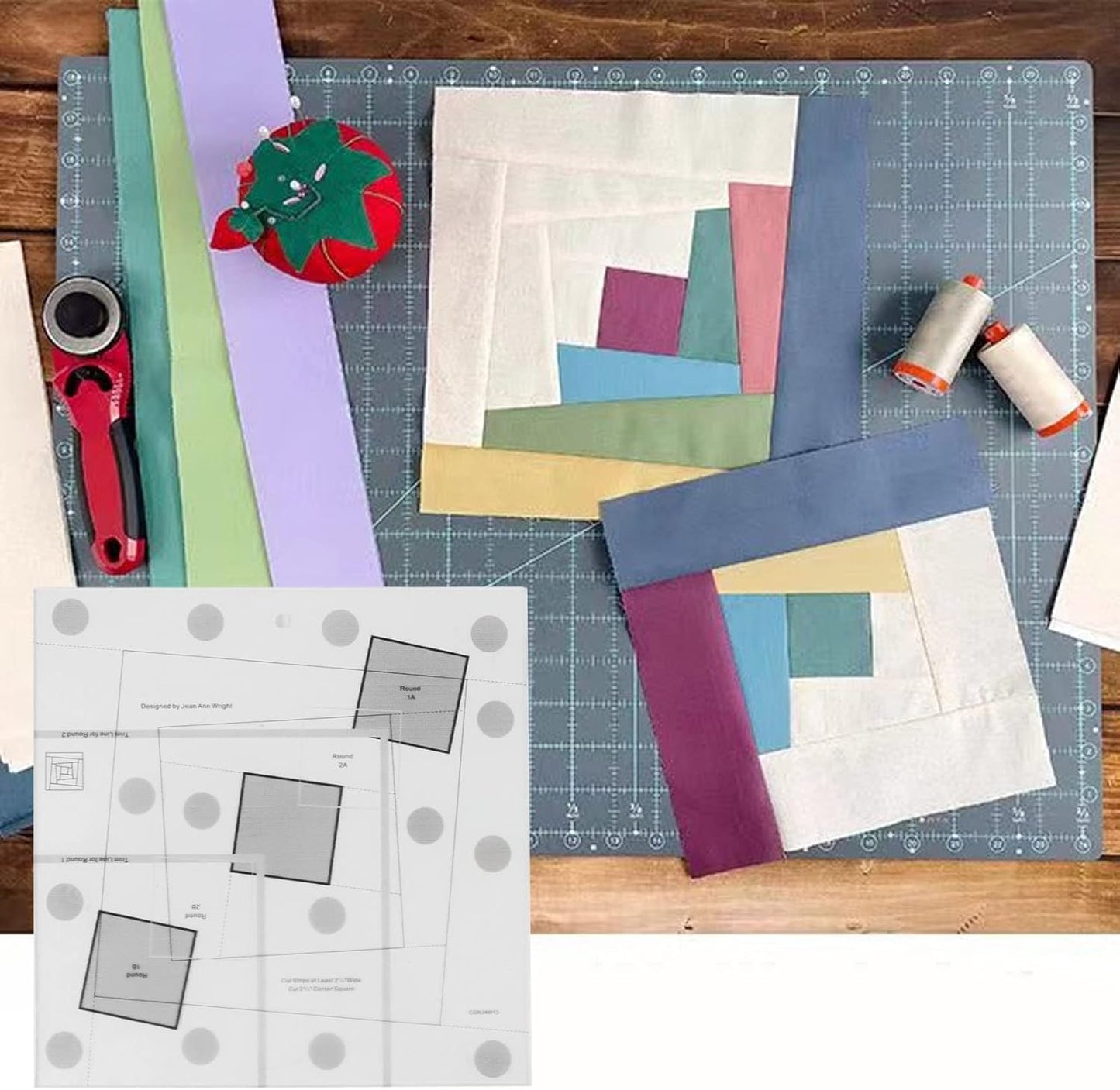 Sewing Rulers, Quilting Rulers Quilting, Curvy Log Cabin Trim Tool Finished Blocks, Template Patchwork Sewing DIY Ruler[6 inch]