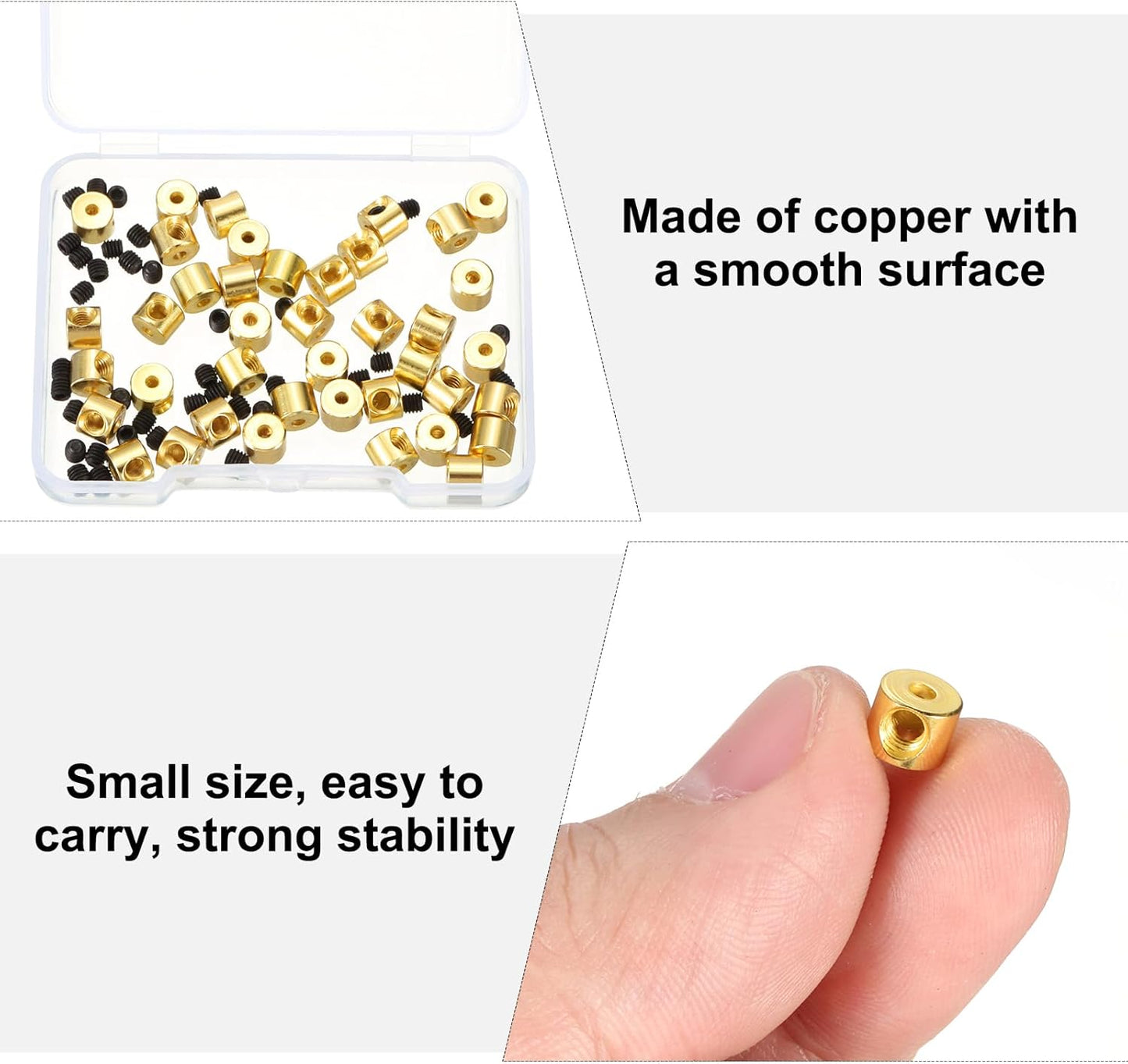 MECCANIXITY 40 Pcs Metal Locking Pin Backs, Locking Pin Keepers Clasp 5mm(H) with 4 Wrench Replacement in Storage Case for Badge, Brooch, Gold Tone