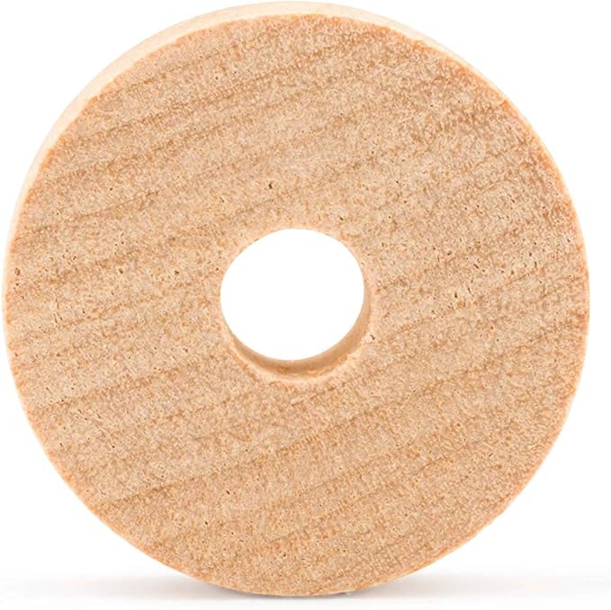 1-inch Diameter Slab Wooden Wheels for Crafts, 1/4-inch Hole, 3/8-inch Thick, Pack of 12 Mini Wooden Hobby Wheel for Model, by Woodpeckers
