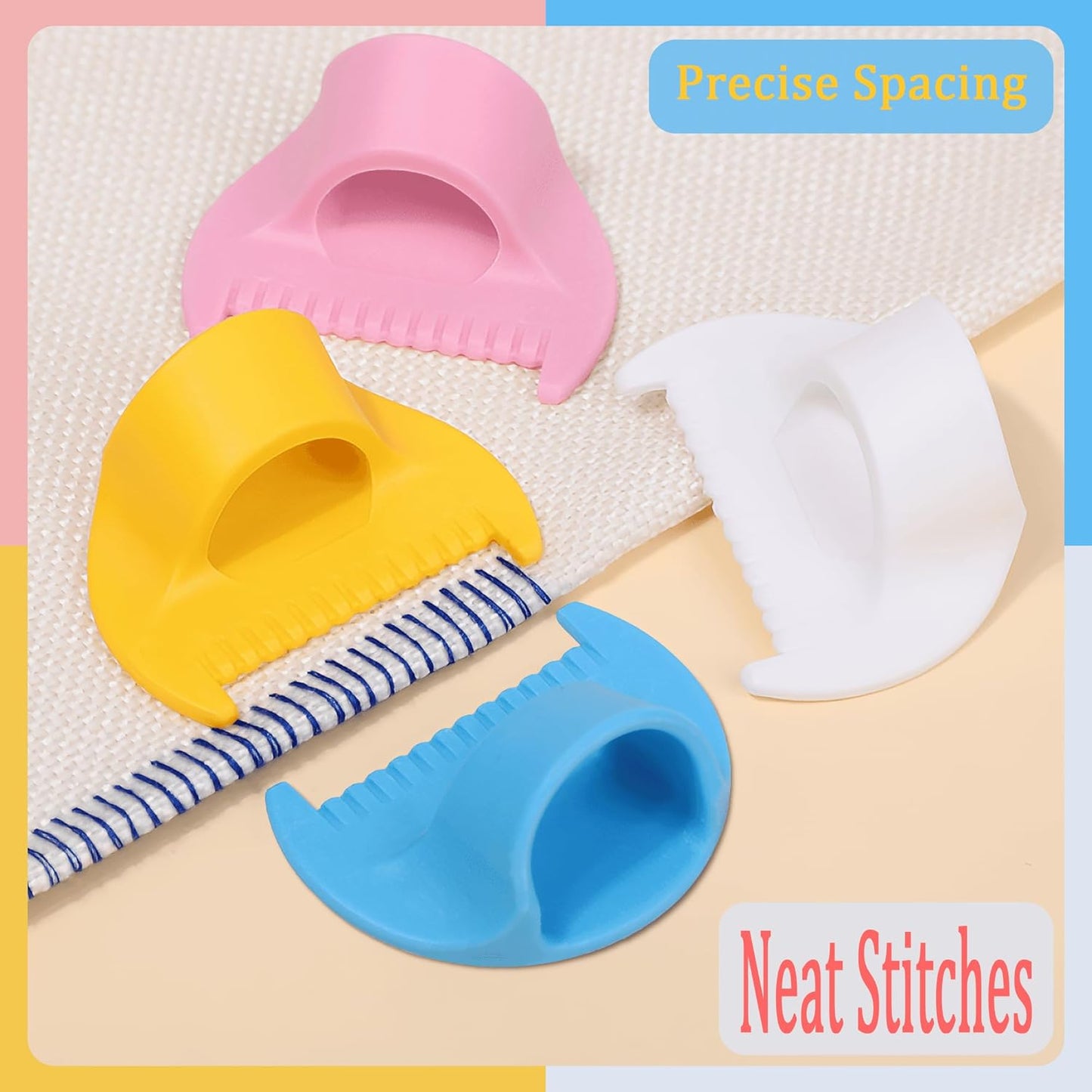 1 PCS 4mm Edge Lock Seam Guide, Mini Sewing Finger Ruler for Hand Sewing, DIY Sewing Kit Tool, Sewing Needle Gauge Measuring Guide, Blue