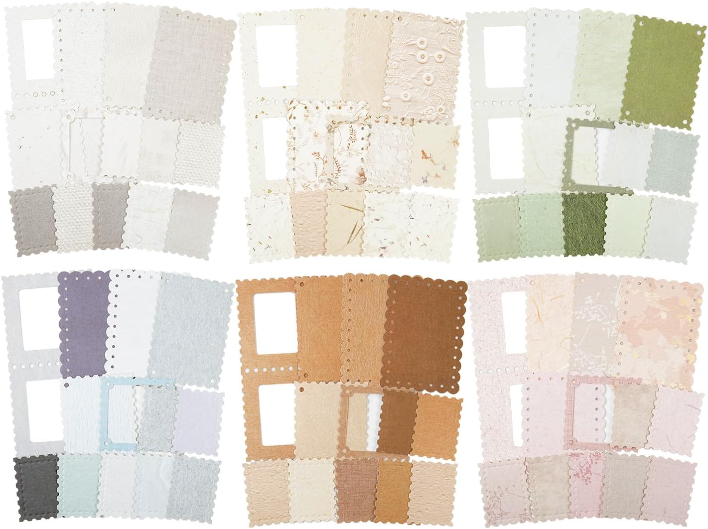 Vintage Scrapbook Paper Set, 144 PCS Textured Craft Paper Kit with Glue Tape for Journaling, Scrapbooking, DIY Crafts, and Art Supplies