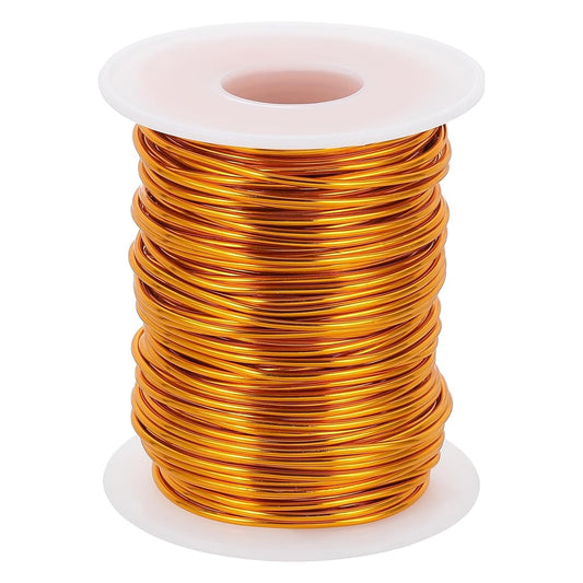 uxcell 16 Gauge / 1.5mm Anodized Aluminum Wire for Jewelry Craft Making, 102 Feet Bendable Flexible Wire for DIY Home Decor Gardening Sculpture, Gold