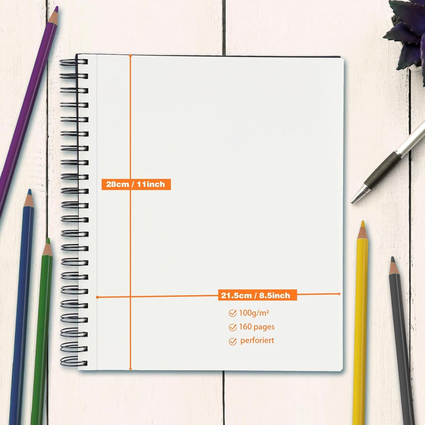 2PACK 5.5x8.5 and 1Pack 9 x 11 inches Hardcover Sketch Book，3 Pack 80-Sheets (68lb/100gsm)，Double-Sided Hardbound Sketchbook, Spiral Bound,Acid Free Painting Art Paper for Kids and Adults