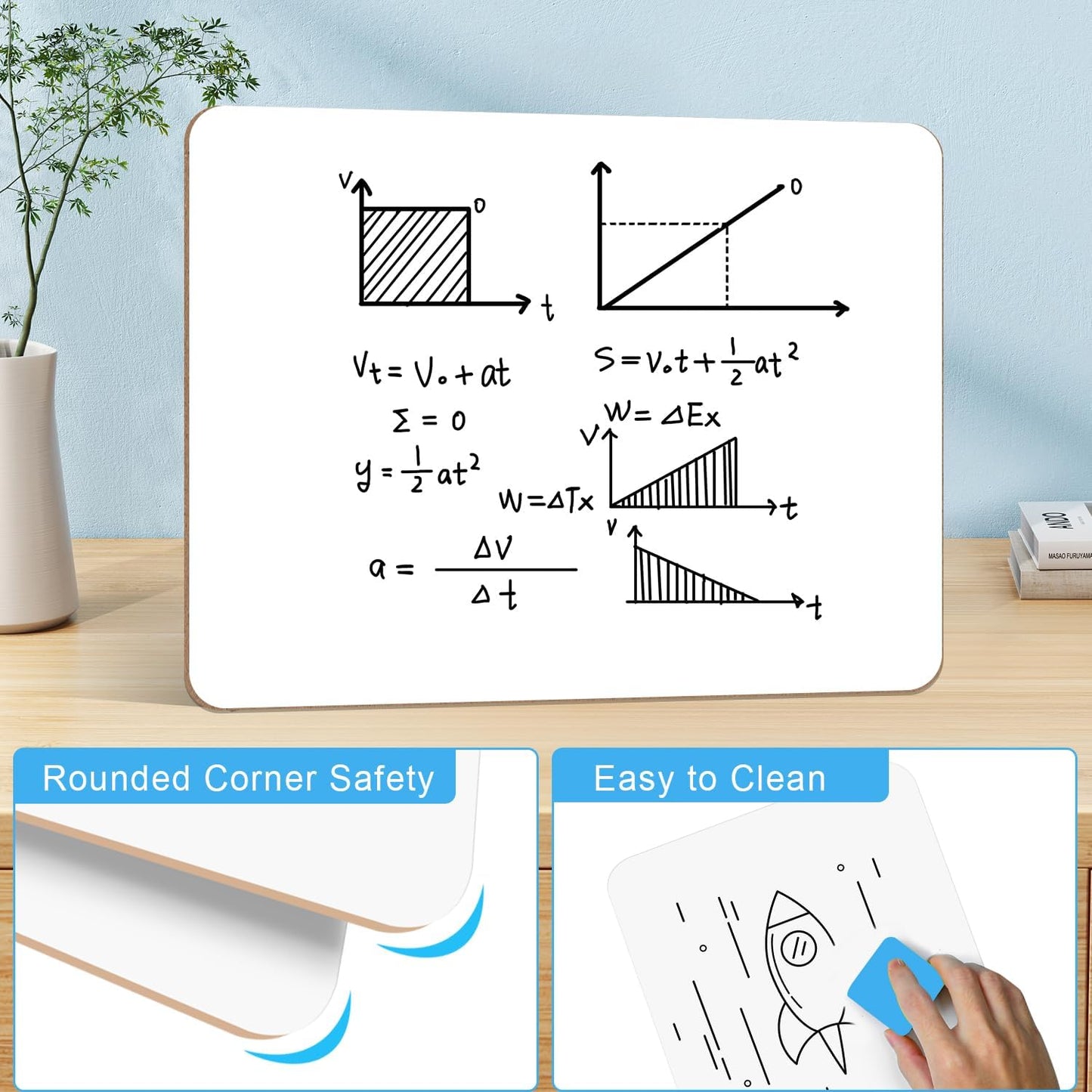 Dry Erase LapBoards, PANDRI 36 Pack Double Sided 12.5 x 9 Inch Whiteboards with 36 Erasers, Dry Erase Boards for Office Students Classroom Teacher Supplies
