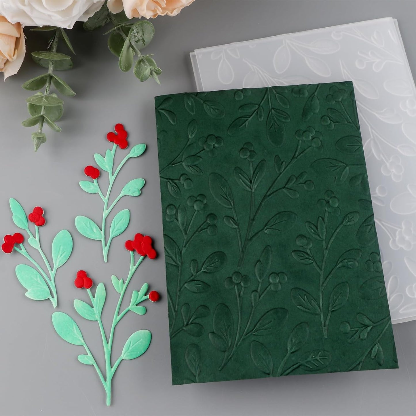 3D Embossing Folder and Metal Die Set for Card Making,Texture Fades Flower Background Embossing Template Paper Card Embossing Stencil for DIY Scrapbooking Photo Album Card Paper Craft Decoration