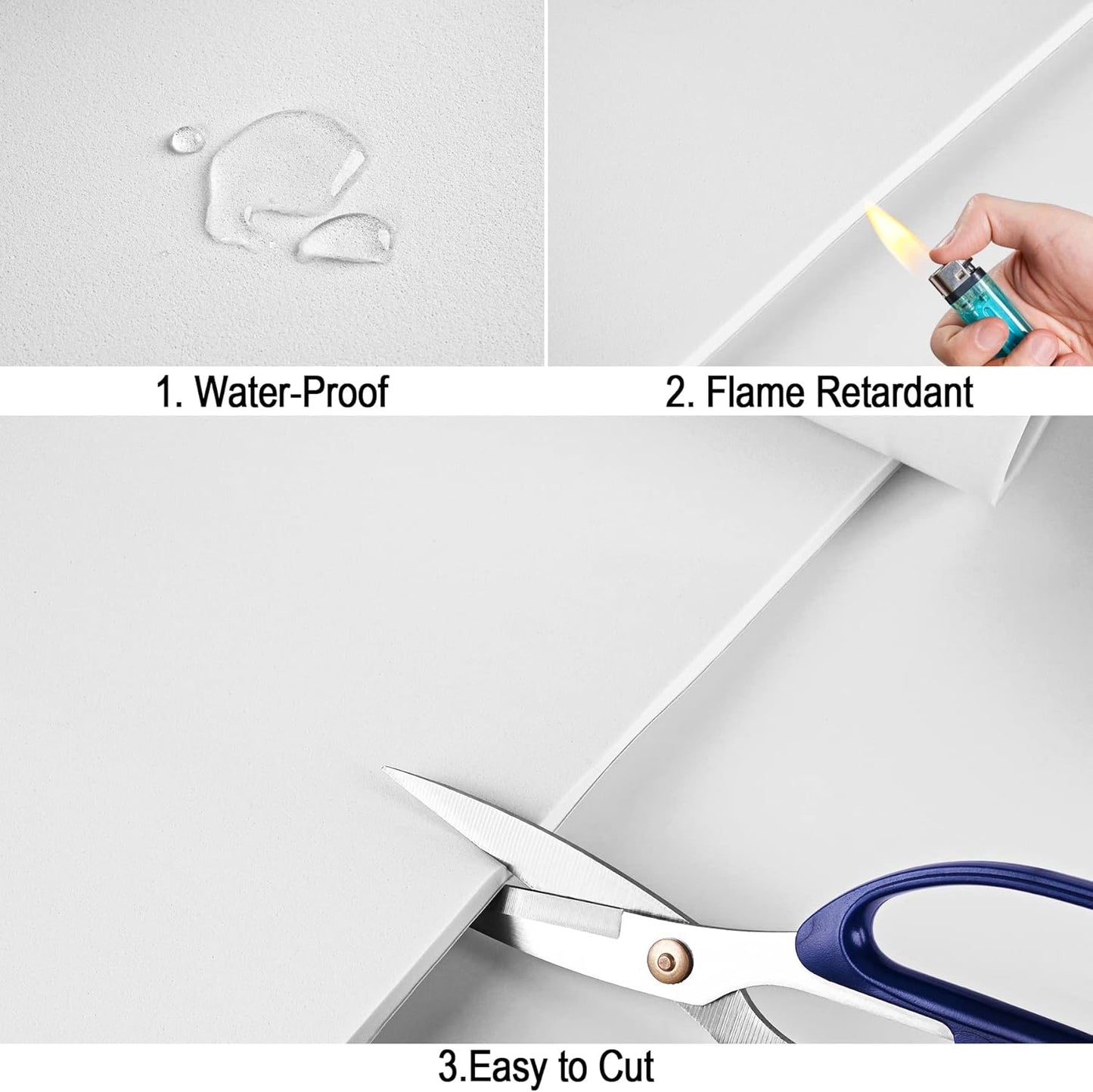 Neoprene Sponge Rubber Foam Sheets with Adhesive Backing, 12" x 60" x 1/4" White Foam Roll Insulation Board Soundproof Neoprene Mat, Great for Cosplay Padding, DIY, Gaskets, Costume, Crafts