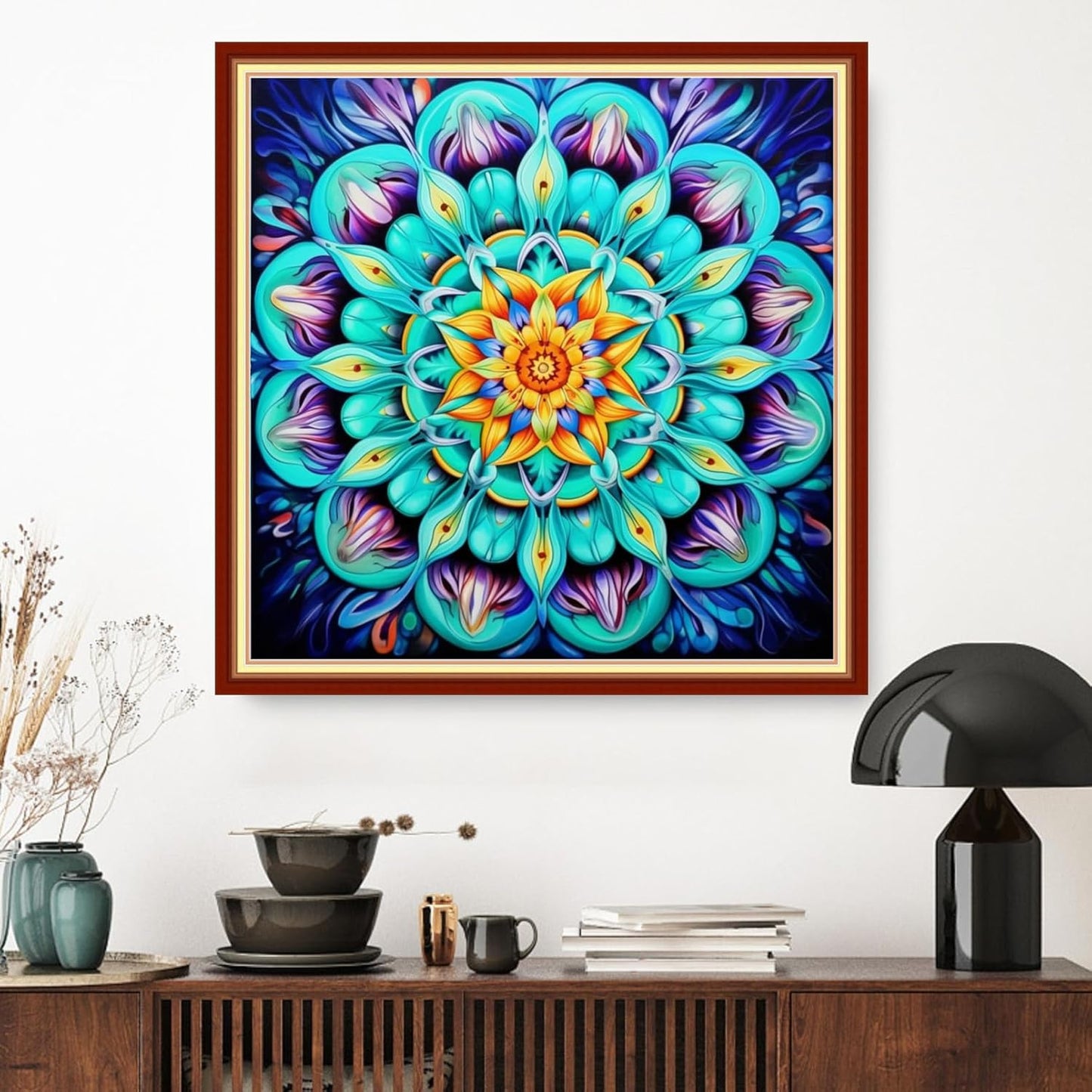 Dimxvean Stamped Cross Stitch Kits,Cross Stitch Kits for Adults Beginners,Embroidery Kits Full Range of Cross Stitch Stamped Kits Needlepoint Kits Cross Stitch Patterns-Magic Mandala 18x18 inch