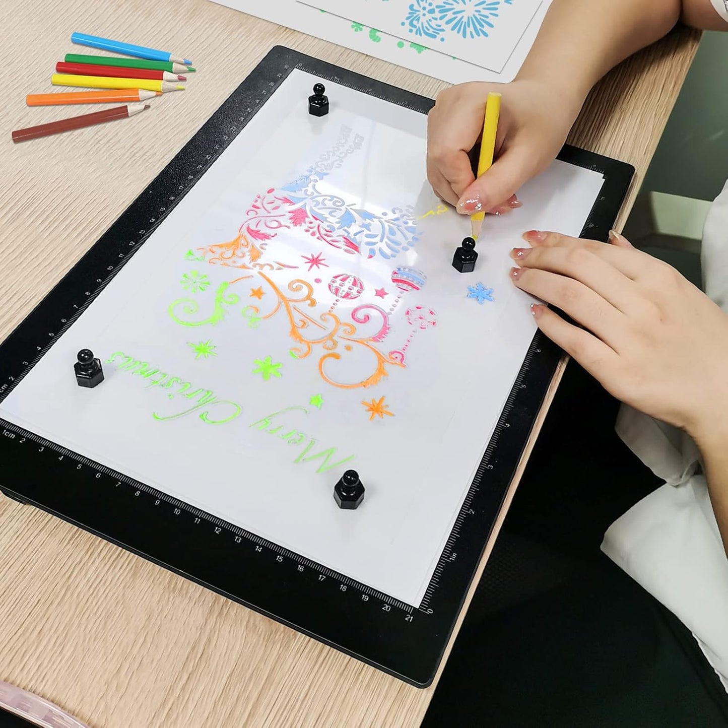 Light Box Drawing Pad A4, Tracing Board with Type-C Charge Cable and Brightness Adjustable for Artists, AnimationDrawing, Sketching, Animation, X-ray Viewing (A4-PS)