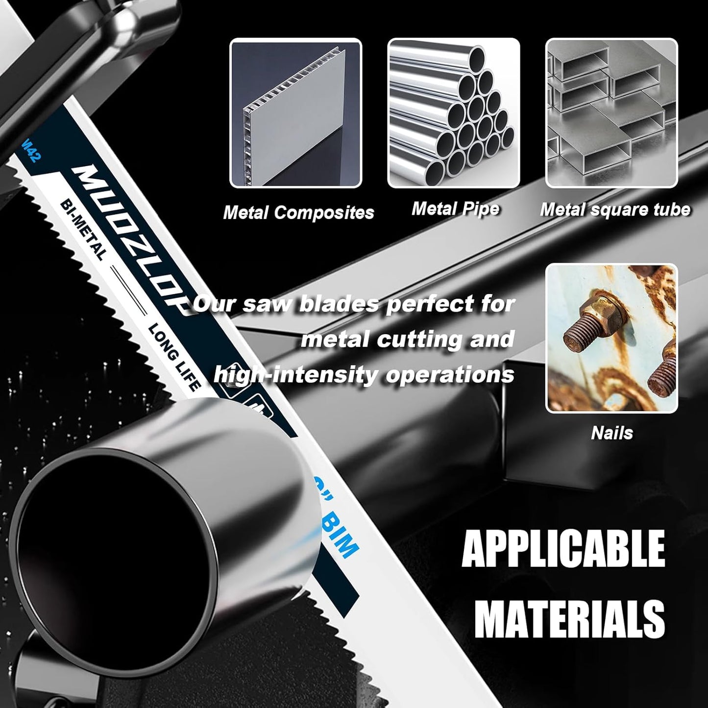 25 Pack 6 inch Reciprocating Saw Blades Set,14/18 TPI High Carbon Saw Blades, Metal Saw Blades with Organizer Case (25, 14/18TPI/150mm)