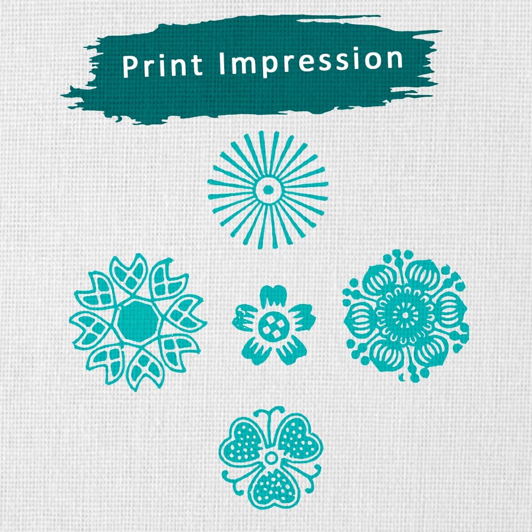 Hashcart Wooden Indian Traditional Design Printing Stamps/Blocks for Printing Saree Border/Dresses/Craft Card Making/Scrapbook/Clay Pottery (Set of 5)