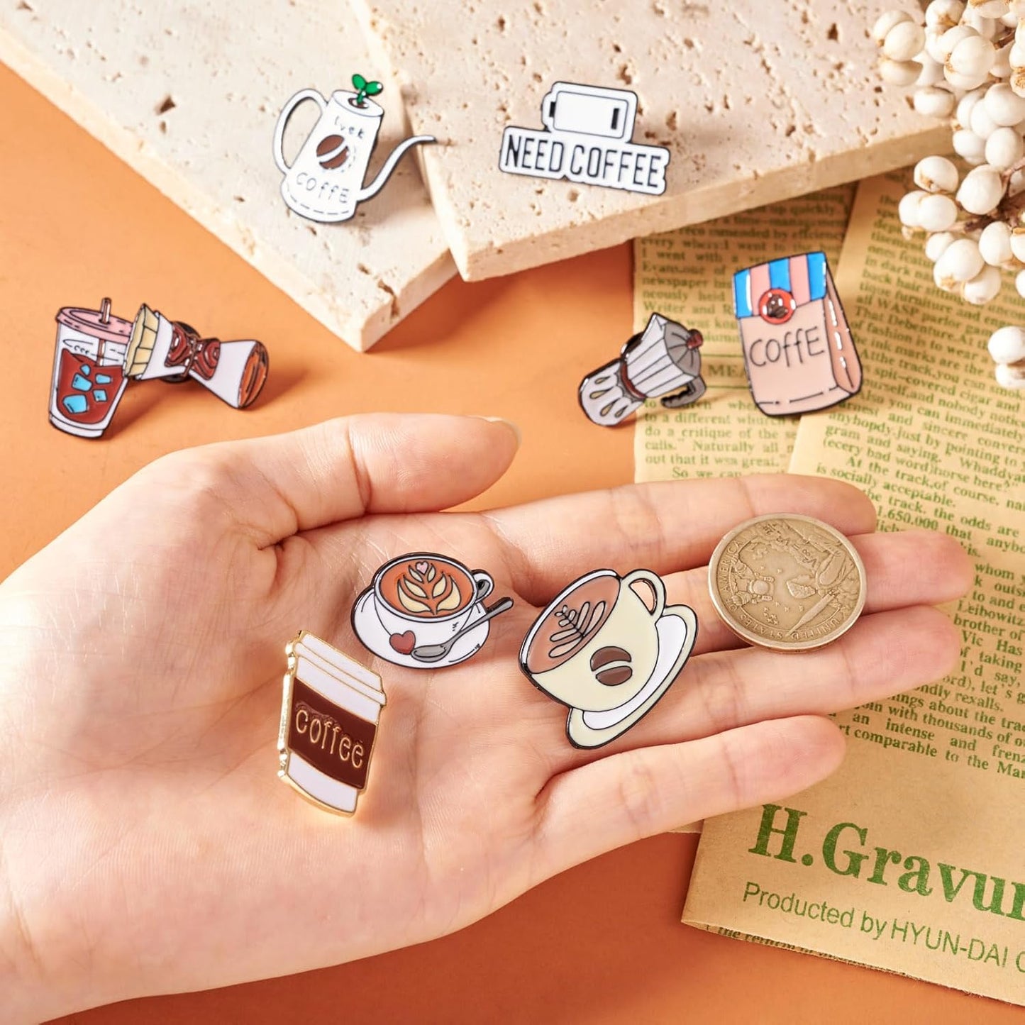 Mixed Enamel Pins for Backpacks, Beadthoven Cute Enamel Brooch Pins Set, Funny Backpack Pins, Aesthetic Lapel Badge Pins Bulk for DIY Clothes Accessories Holiday Gifts