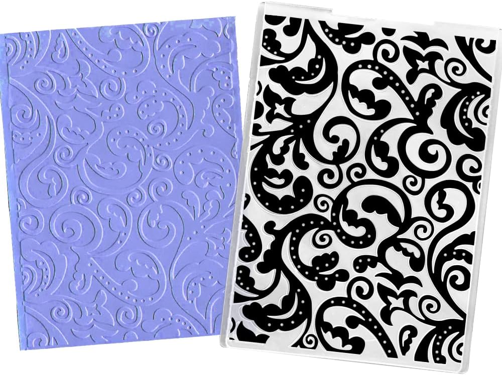 Hying 3-D Textured Impressions Background Embossing Folder, Flower Pattern Plastic Embossing Folder Template for Card Making Scrapbooking Paper Craft Album Stamps DIY Décor