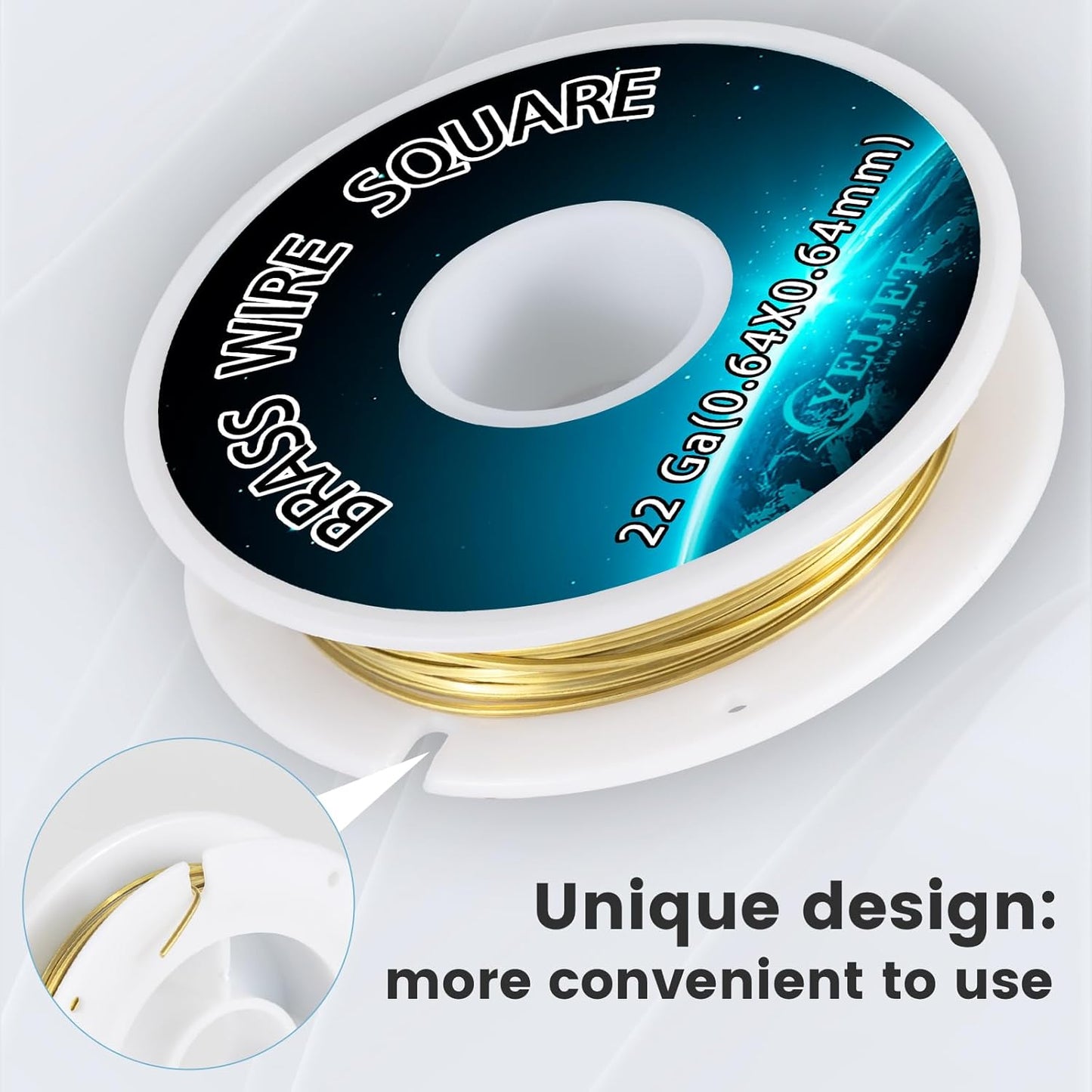 22 Gauge Square Brass Wire 0.64x0.64mm (30FT) - Ultra-Fine Craft Wire for Detailed Metalwork, Embroidery, Miniatures