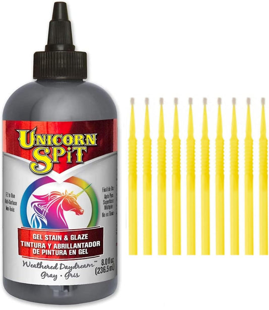 Unicorn SPiT Gel Stain and Glaze in One - Weathered Daydream 8 oz. Bottle Detail Sticks