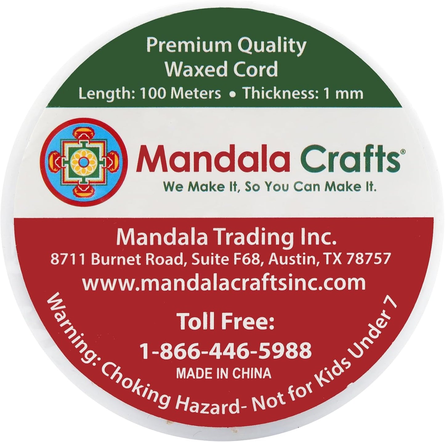 Mandala Crafts 1mm 109 Yards Ivory Cotton Waxed Cord for Jewelry Making Bracelet Cord Waxed String - Beading String Thread Jewelry Cords for Necklaces String