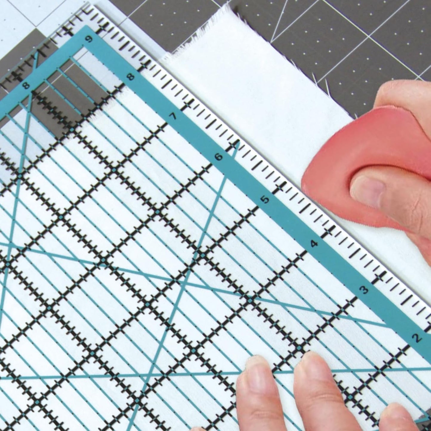 Quilting Rulers, Acrylic Quilt Ruler,4 Square Fabric Cutting Ruler (4.5""X4.5"", 6""X6"", 9.5""X9.5"", 12.5""X12.5""), Quilting Templates with Non Slip Rings. (Blue)