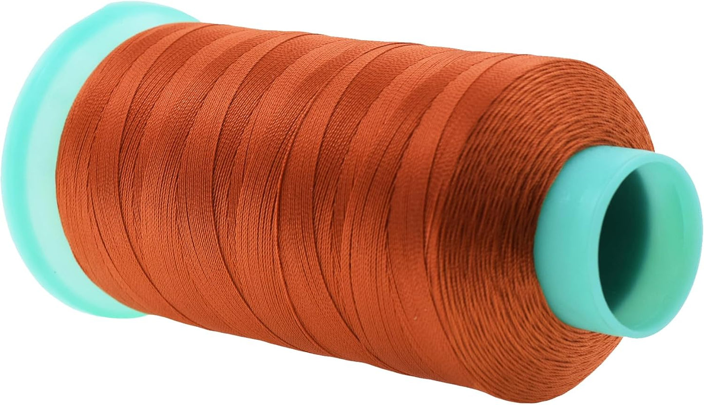 Mandala Crafts Bonded Nylon Thread Burnt Orange Heavy Duty Sewing Threads - 1100 YDs Size 92 280D T90 Tex 90 Thread for Leather Jeans Weaving Outdoor Marine Upholstery Threads