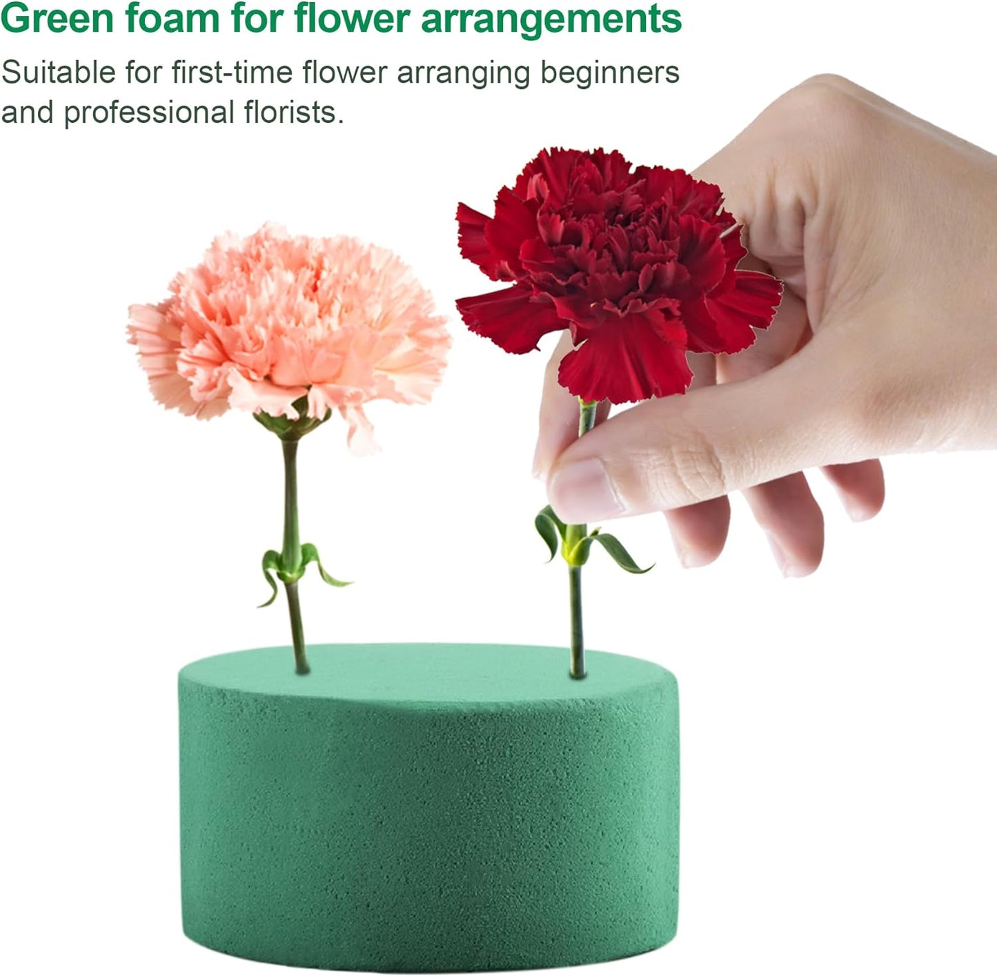 12Pcs Round Floral Foam Blocks, Wet and Dry Foam Bricks for Fresh and Artificial Flowers, Perfect for Wedding Decor, DIY Crafts, and Party Decorations