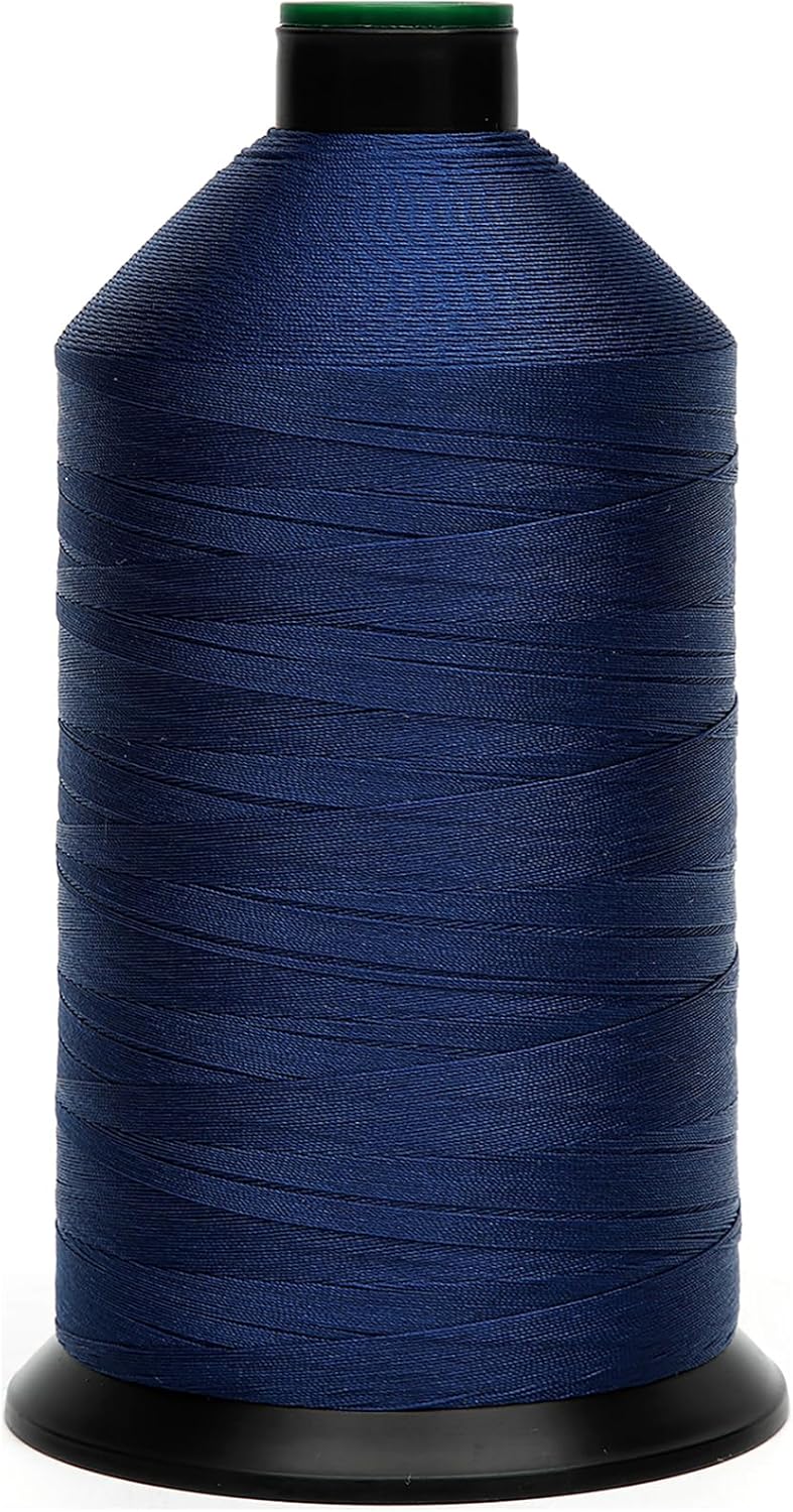 Extra Strong Bonded Nylon Thread #69 Tex70 – 16 OZ, 6000yds, Versatile Stitching Solution for Leather, Upholstery, Canvas Repair and More (Royal Blue)