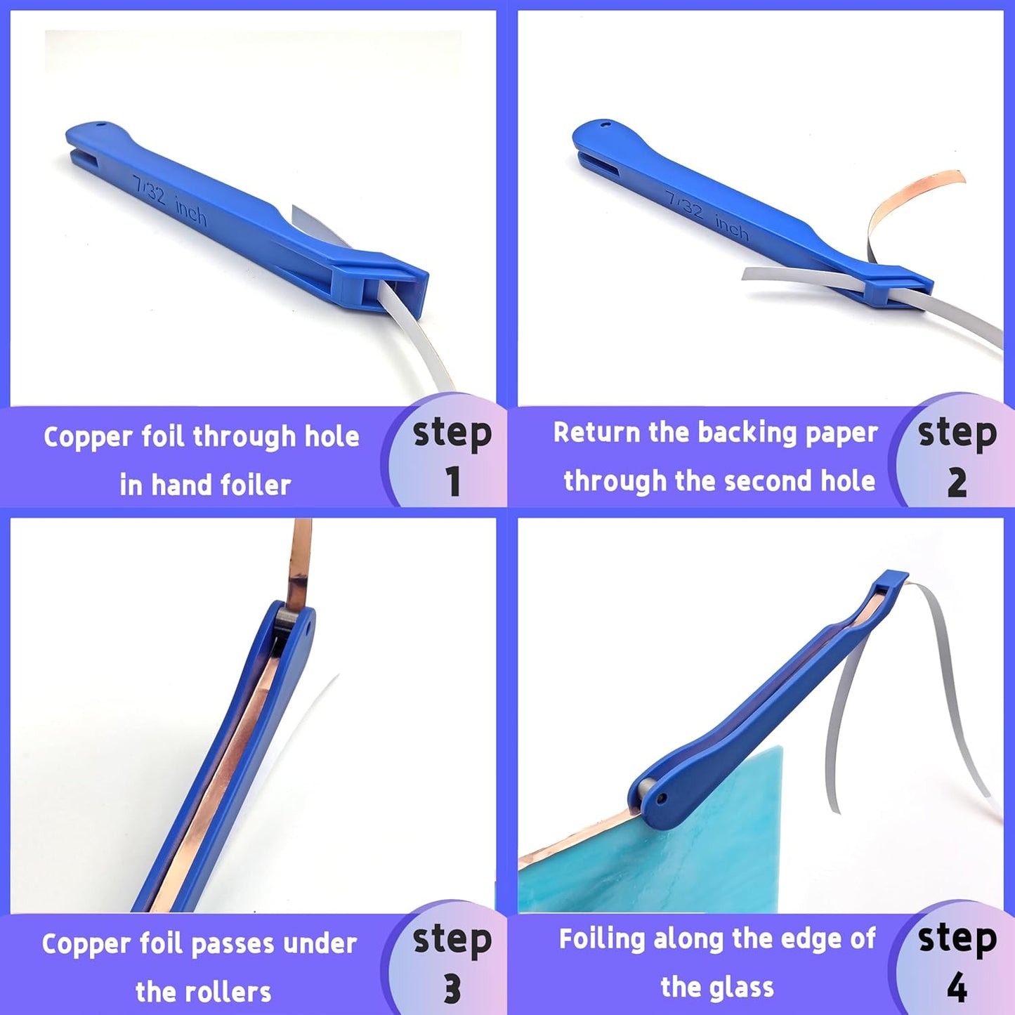 Copper Foil Hand Foiler and Foil Dispenser Kits (Dispenser Blue)