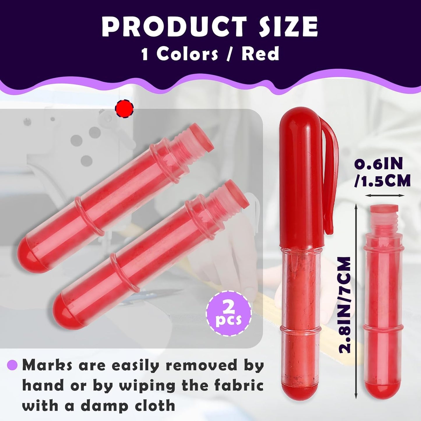 2PCS Sewing Chalk Refill - Red