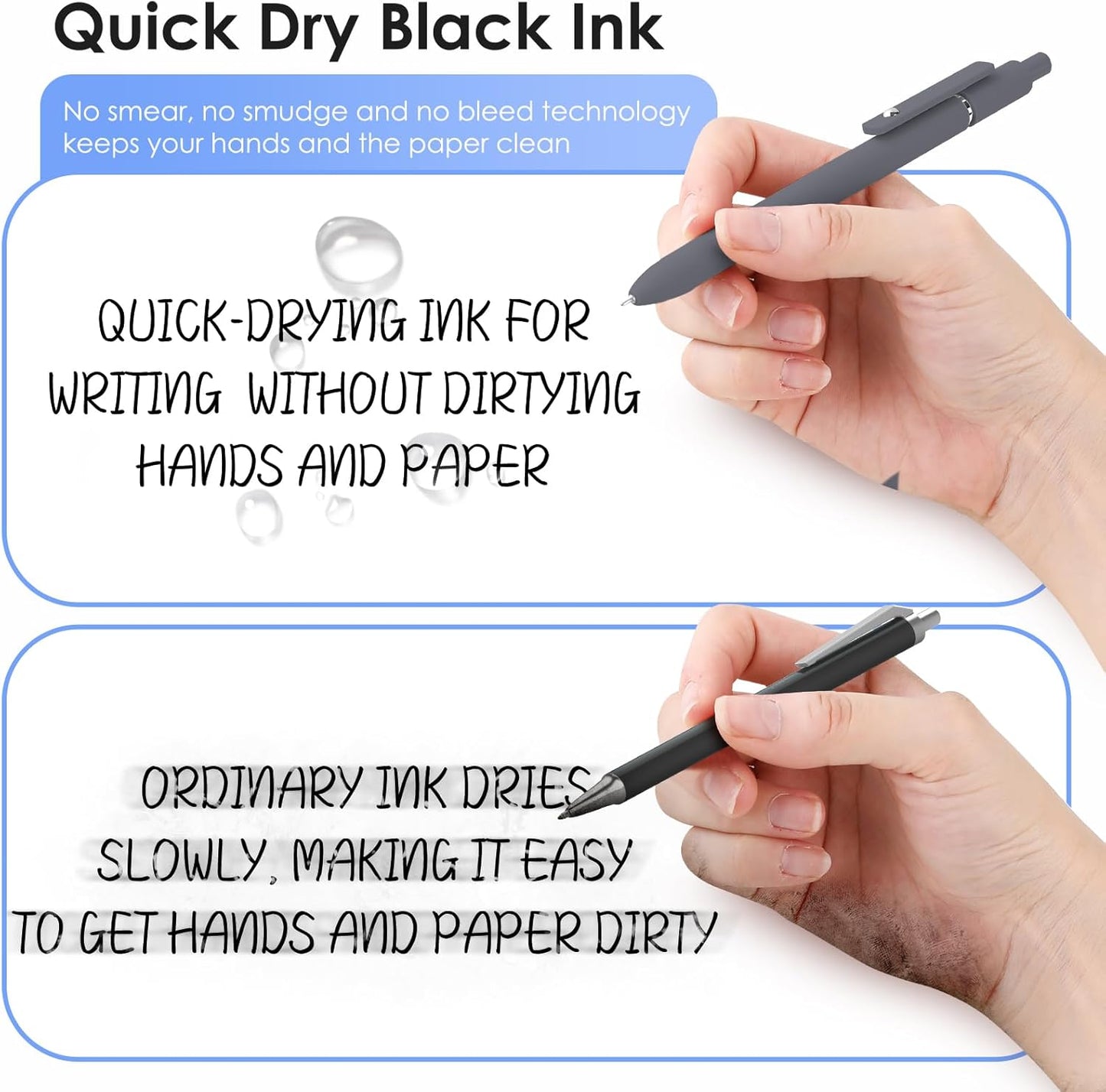Gel Pens, 11pcs 0.5mm Gel Pens Cute Black Ink Fine Point Pens With Smooth Writing, Quick Dry Pens For Journaling,Teacher Work Desk Accessories Office School Supplies for Men Women Student