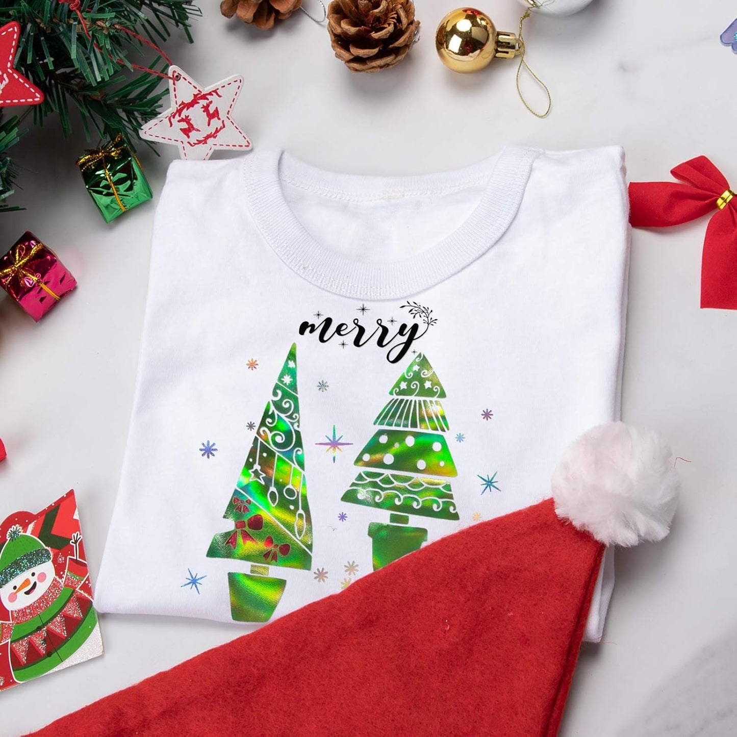 VINYL FROG Holographic HTV Vinyl Roll 12" x5ft Green Metallic Heat Transfer Vinyl Iron on Vinyl Easy to Cut & Weed DIY Heat Press Design for T-Shirts