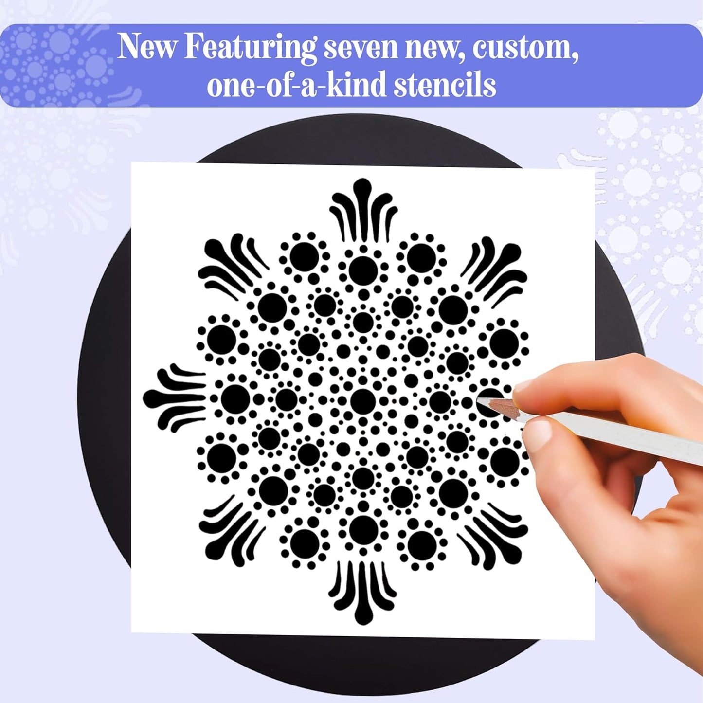 Complete Beginner's Mandala Painting 46 Piece Kit with Acrylic Paints, Reusable Stencils and Dotting Tools. Fun Rock Art & DIY Craft Project. Starter Activity Pack and Gift for Teens, and Adults