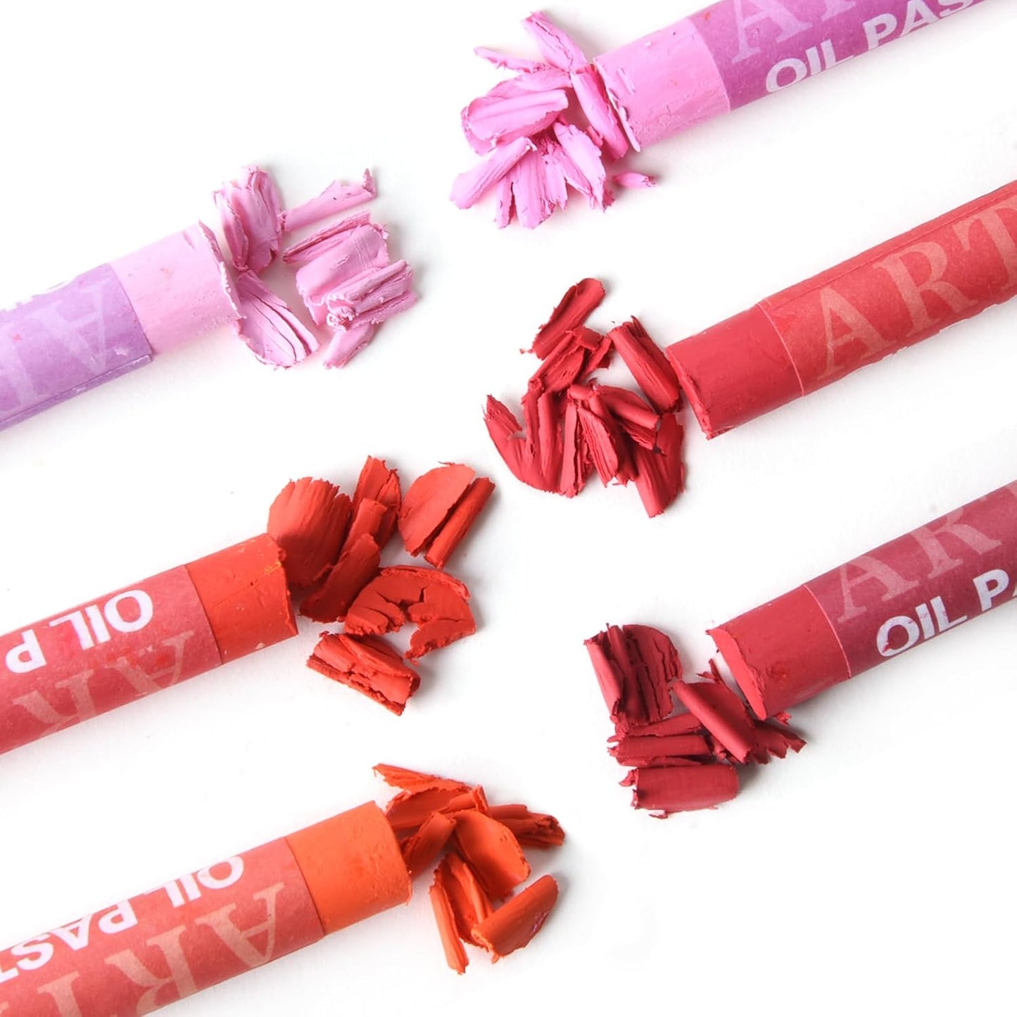 qianshan Soft Oil Pastels 12pc Set of 6 Assorted Colors,Non Toxic,Soft Texture Vibrant and Creamy Oil Crayons Pastels Art Supplies For Professional Artists Beginners Drawing.Red