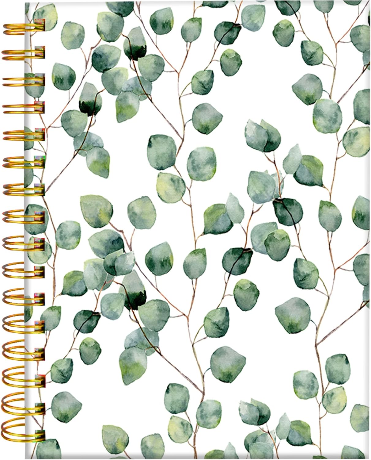 iampanda Spiral Journal Notebook,Floral Design Strong TwinWire Binding with Premium Paper for Girl Women,60 Sheets A5 College Ruled NotebookJournal,Perfect for School Office Home Gifts,Green Leaves