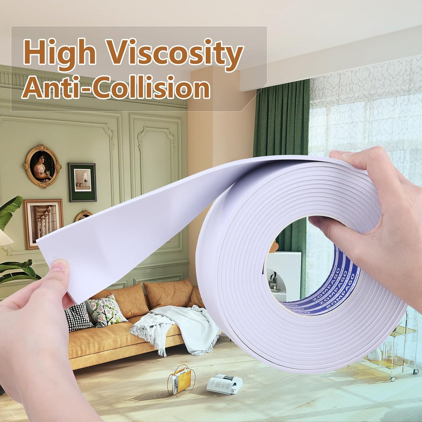 EVA Self - Adhesive Foam Tape |16.4ft Length, 2.4in Widths,White,| Winter - Ready Waterproof, Dustproof, Soundproof Weather Stripping for Windows, Doors & More to Block Chilly Drafts