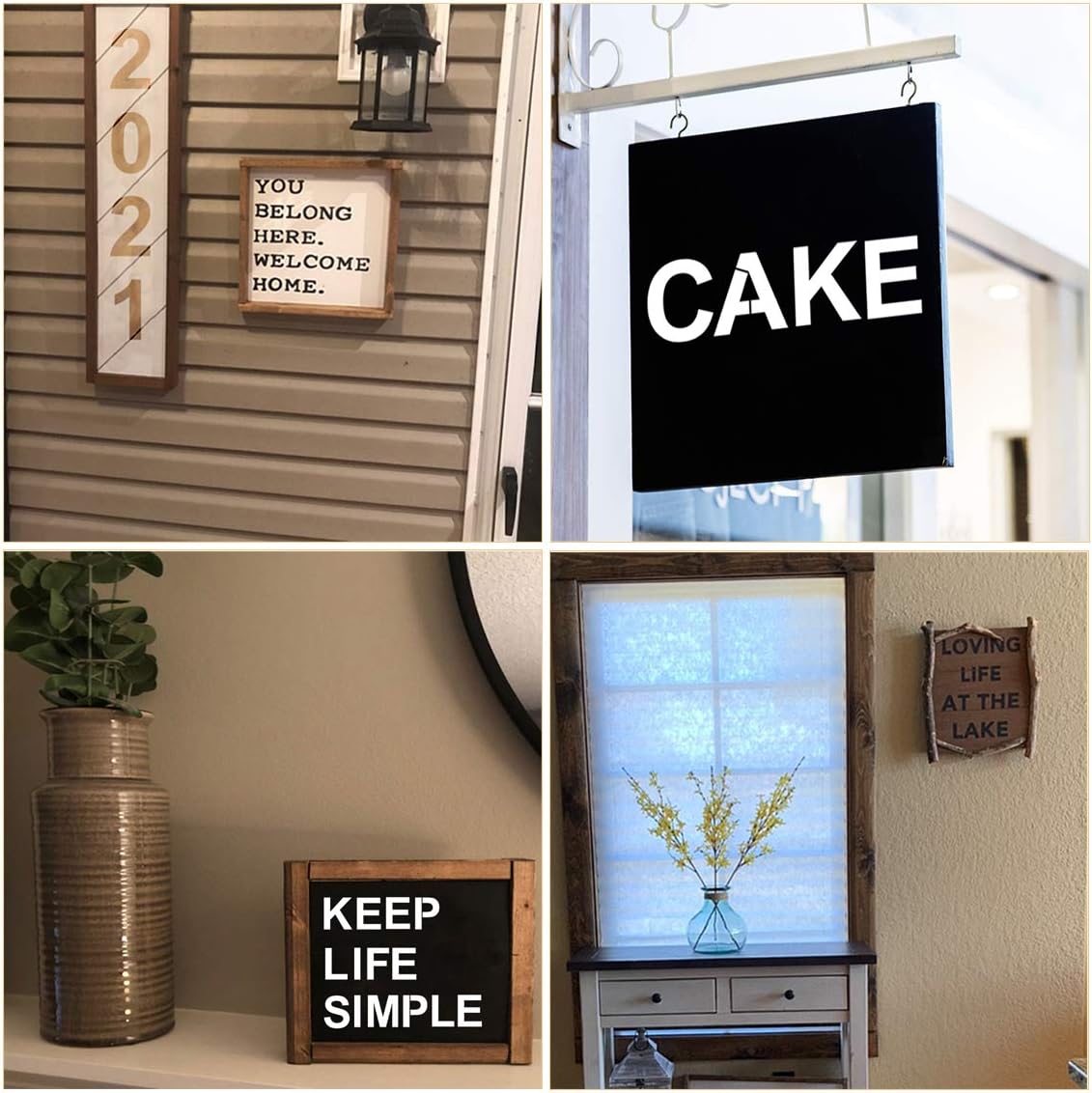 Alphabet Letter and Number Stencils 3 Inch - 40 Pack Letters and Numbers Stencil Templates with Signs for Painting on Wood, Reusable Number and Letter Stencils for Chalkboard Signs & Wood Wall Art