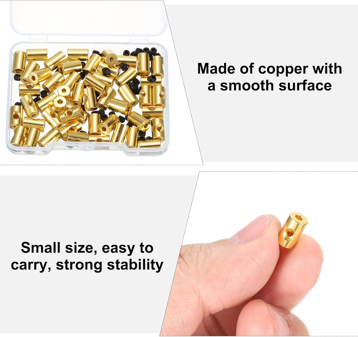 MECCANIXITY 50 Pcs Metal Locking Pin Backs, Locking Pin Keepers Clasp 9mm(H) with 4 Wrench Replacement in Storage Case for Badge, Brooch, Gold Tone