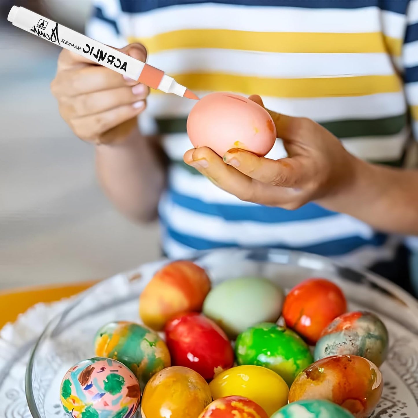 48 Color Acrylic Paint Markers - Premium Brush Tip Paint Acrylic Pens for Artists & DIY Crafters - Vibrant, Long-Lasting Markers for Rock, Ceramic, Wood, Canvas, Glass, Plastic, Calligraphy & Crafts